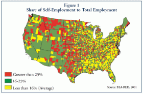 US entrepreneurship as percentage of workforce